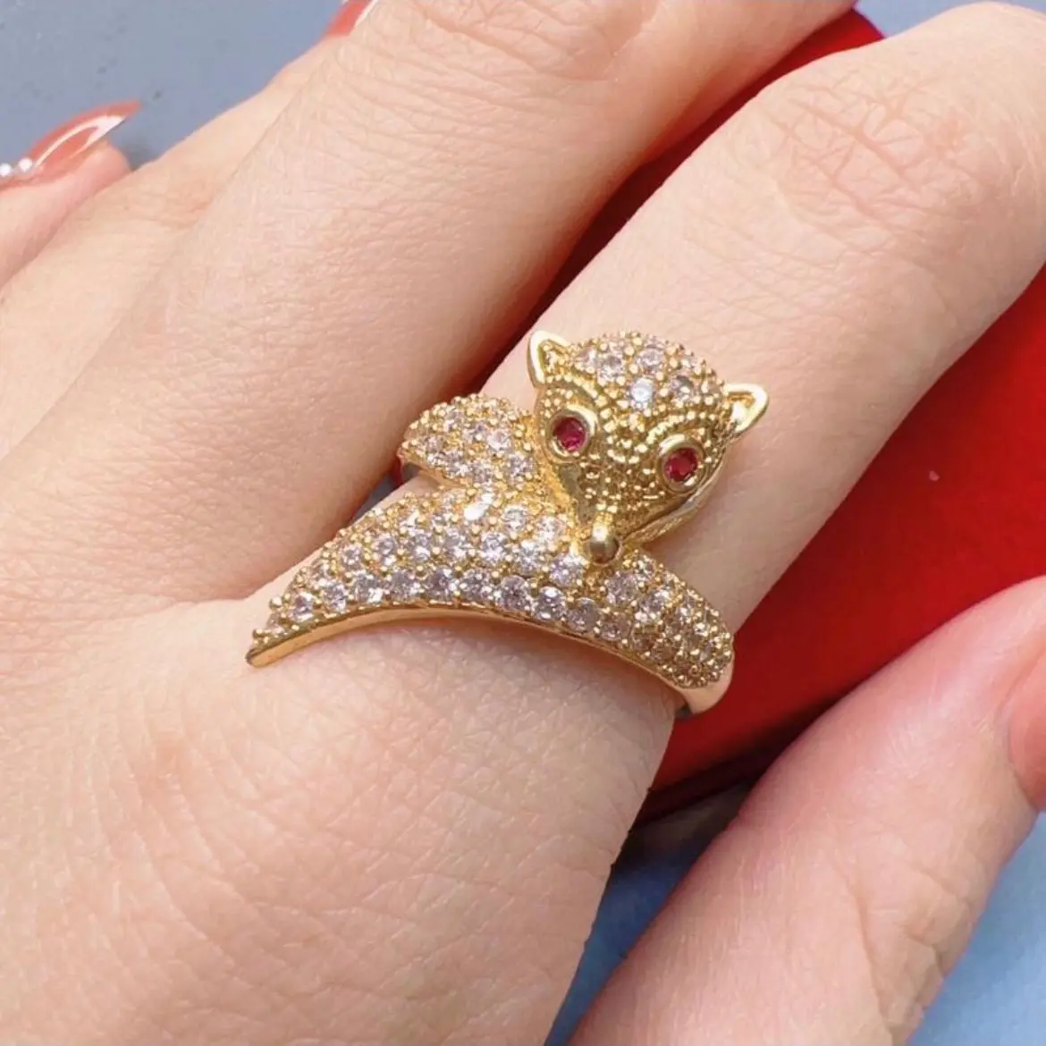 Nhẫn Hồ ly đẹp đính đa [Free Ship]