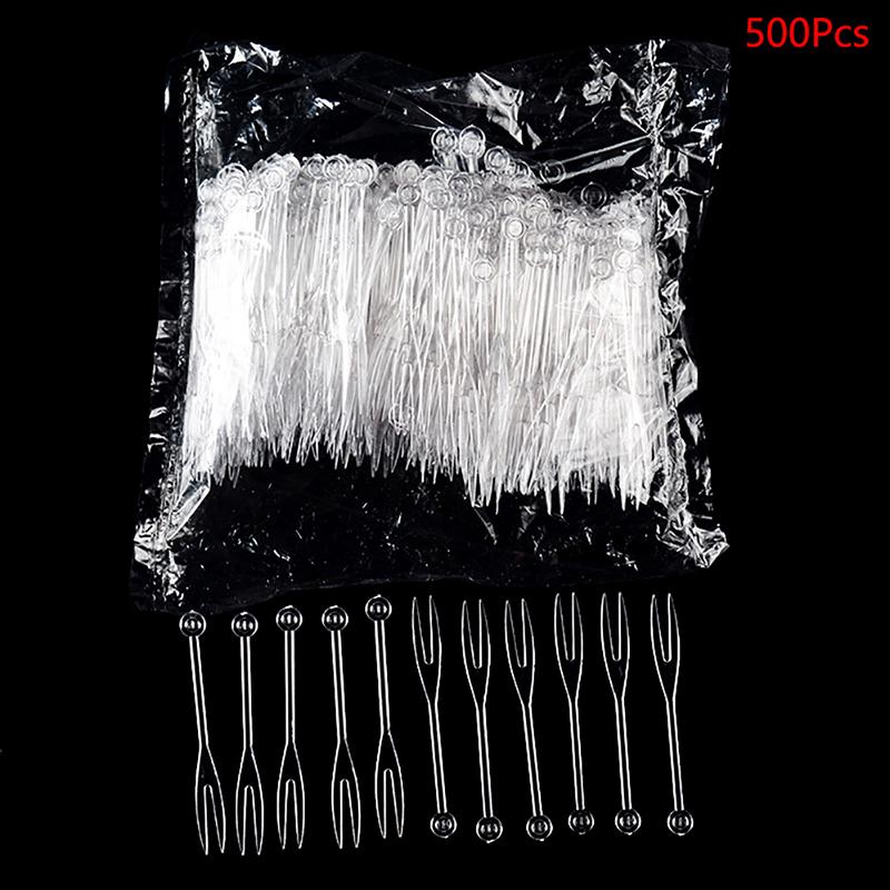 Product Introduction of 500pcs Mini Fruit Fork Disposable Plastic Forks For Party BBQ Sticks Picks Skewer Set Home Dining Food Cake Fruit Fork 17