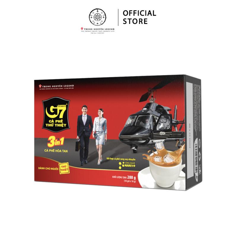 Trung Nguyên Legend Coffee, Cà phê sữa hòa tan G7 3in1 - Hộp 18 gói 16gr Cafe sữa cà phê 3 trong 1