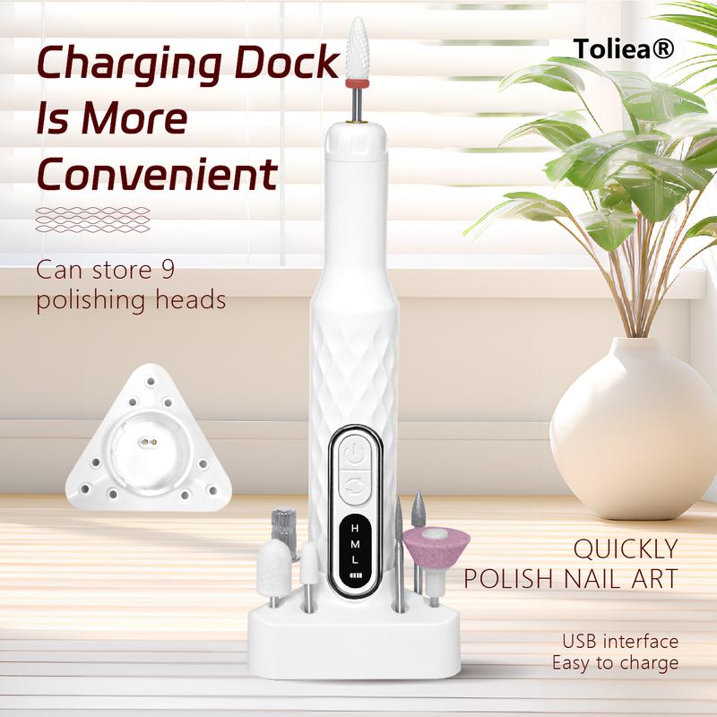 Toliea TL-A1 15000 RPM Rechargeable Electric Manicure Treatment Kit with Nail Drill and Rechargeable Base  Purple Set drill machine Acrylic Gel 3