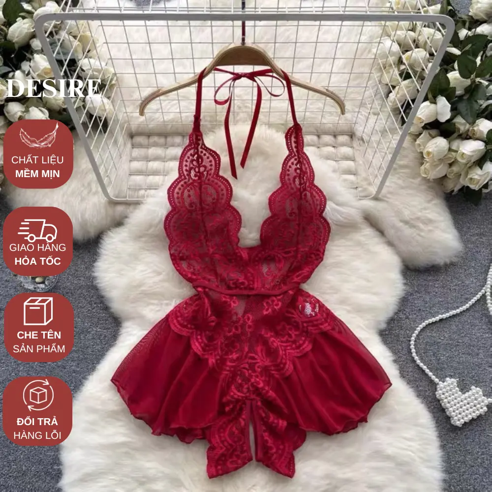 Váy ngủ ren liền thân Bodysuit phong cách gợi cảm sexy Desire VN-8411