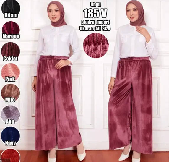 Celana Corduroy wanita  Celana Panjang Wanita Korean Style Loose High Waist Dewasa 0