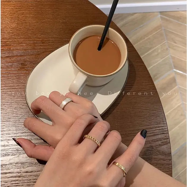 Minzo Cincin Wanita Korea Aksesoris Perhiasan Wanita Imitasi Rings Jewellery Gaya Simpel Kekinian 2