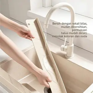 30CM Penahan Cipratan Air Silikon Dapur Anti Bocor Serbaguna untuk Keran Bak Cuci Piring & Wastafel Mudah Dipasang