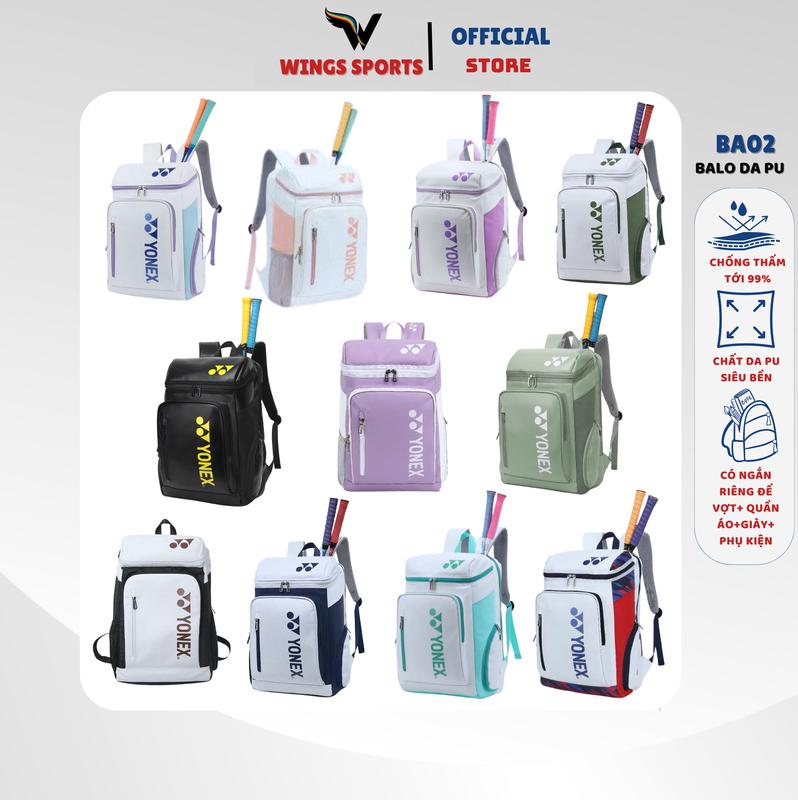 Ba lô cầu lông BA02 full da dày dặn phù hợp với tập luyện và thi đấu Tim Túi Thể Thao