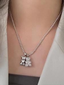 Cute Bear Pendant Necklace for Women & Girls, Fashion Jewelry for Party, Daily Clothing Decor, Trendy All-match & Exquisite Jewelry for Birthday Gift