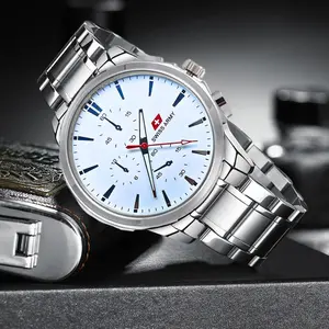 Jam Tangan Rantai Couple Mewah Pria Wanita Kasual Stainless Steel Terbaru Display Quartz