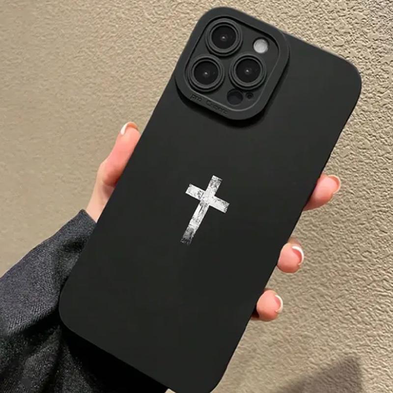 Product Introduction of Cross Pattern Phone Case, Full Coverage Protective Phone Cases for iPhone 11 12 13 14 15 16 Pro Max/Pro/Plus, Mobile Phone Protective Accessories 2