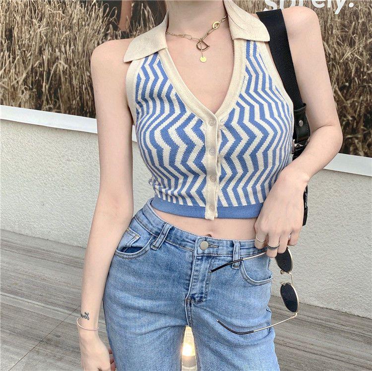 Product Introduction of Áo Vest Hai Dây, Alige, Dành Cho Nữ, Phong Cách Dễ Thương Và Gợi Cảm, Ngắn, Mùa Hè, Sọc, Áo Lớp Nền Dệt Kim, Có Thể Mặc Ngoài Trời Và Bên Trong, Áo Cánh, Gợi Cảm, Dành Cho Nữ 4