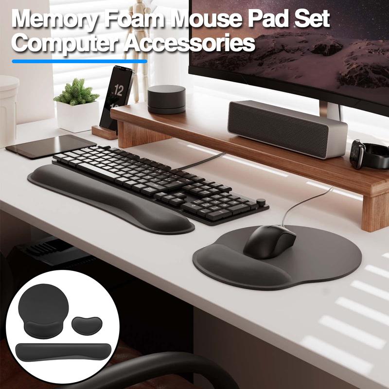 3Pcs/Set Mouse Pad Keyboard Wrist Rest & Mouse Wrist Rest Three-piece ...
