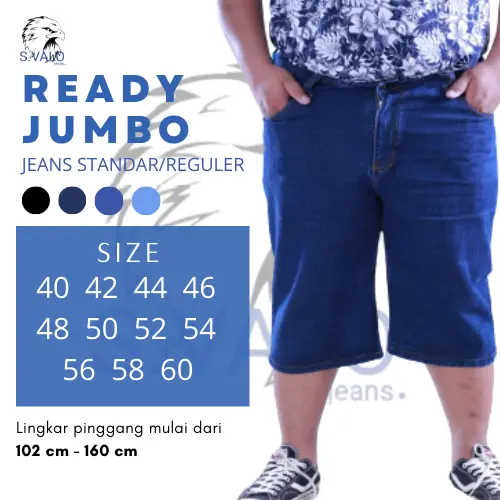 Celana Jeans Pendek Jumbo 40 - 60