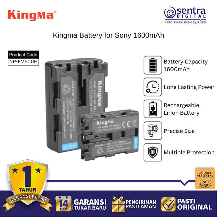 Gambar Kingma NP-FM500H Battery 1600mAh for Sony A99 A77 A65 DSLR Camera Charger Battery Replacement dari Sentra Digital Kota Surabaya Tokopedia