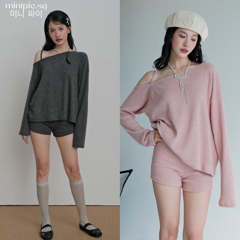 Áo Len Trễ Vai Nữ Dáng Rộng DAZY Phong Cách Hàn Quốc Muà Thu Đông - Minipie