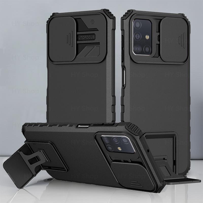 Giá đỡ Ốp Điện Thoại cho Samsung A51 A31, vỏ chống sốc, thanh trượt máy ảnh, áo giáp bảo vệ, nắp lưng cứng