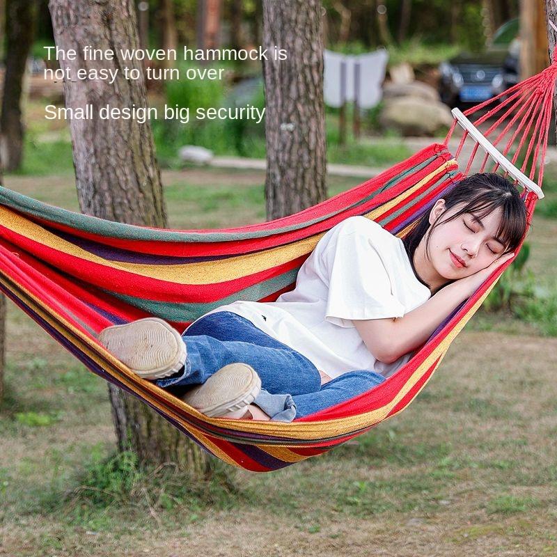Hammock Outdoor Swing Outdoor Picnic Beach Indoor Anti-Flip Dormitory Adult and Children Glider Hanging Basket Removable and Washable 0