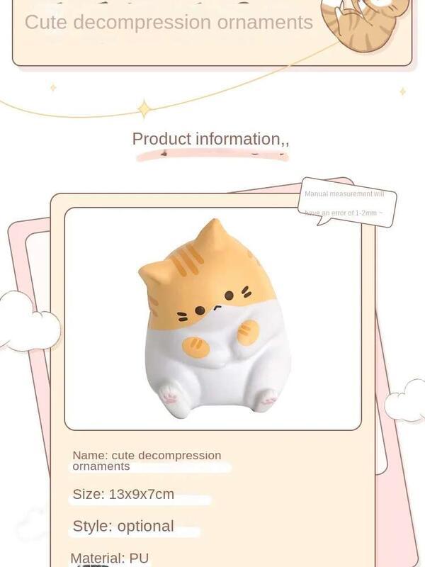 Product Introduction of New Cat Relief Toy PU Slow Rising Squeeze Antistress Ball Cartoon Table Ornaments Squishy Stress Reliever Toys 2