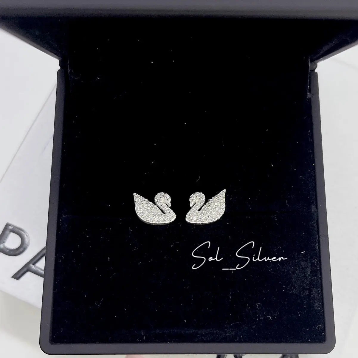 [030] Bông tai bạc hình thiên nga SolSilver