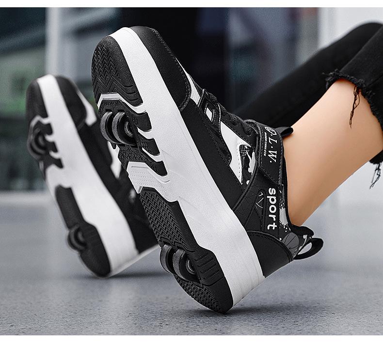 Product Introduction of In Stock Children's Heelys Shoes Roller Skates New Style Heelys Shoes Boys Invisible Student Roller Shoes Adults Walkable Slidable Casual Shoes Breathable Mesh Girls 18