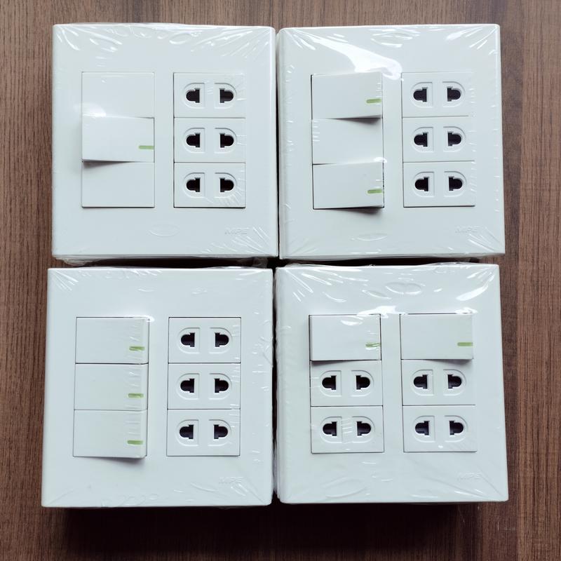   MPE  Bộ Bảng Điện Ráp Sẳn Mặt Công Tắc Ổ Cắm Series A60 Kèm Đế Nổi Đôi Chịu Tải 3000w - Hàng Chất Lượng Cao 