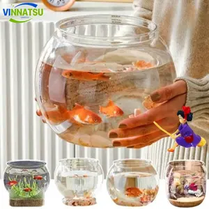 Vinnatsu 5 Size Akuarium Toples Plastic Ikan Hias Aquarium Bulat Aquarium Tank Cupang Ikan Hias Kecil Estetik Pet Fish Bowl