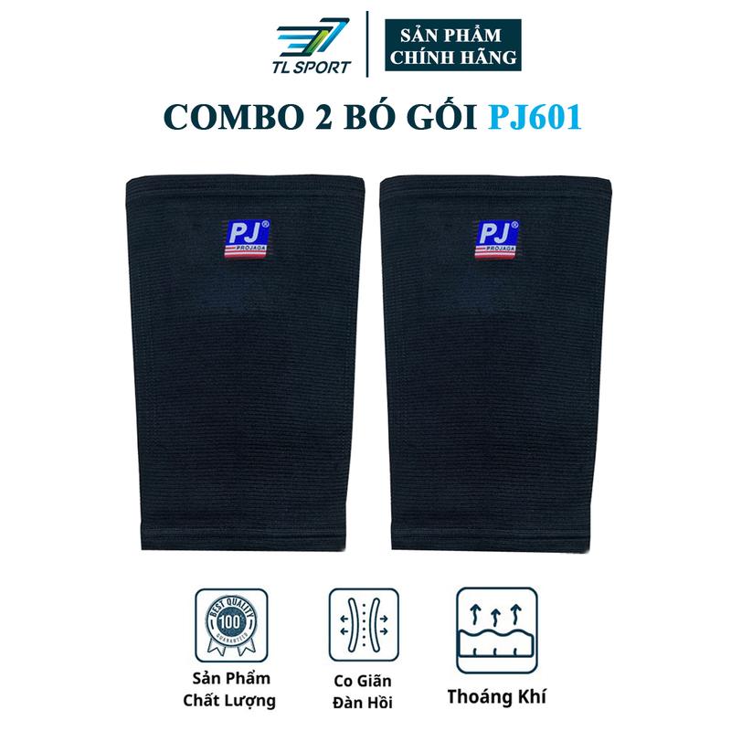 Combo 2 Băng Bó Gối Thể Thao PJ601 Ngắn | Dày Dặn Co Giãn Tốt, Phù Hợp Cho Môn Bóng Chuyền, Cầu Lông, Chạy Bộ, Đá Bóng, Tập GYM Sport Nam Bi Tập Thể Dục