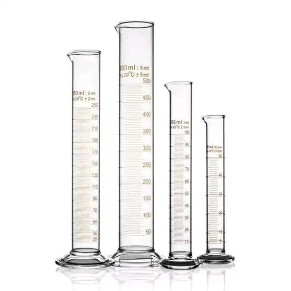 Glass Cylinder /measuring Cylinder 10ml. 50ml 100ml. 250ml 500ml 1liter