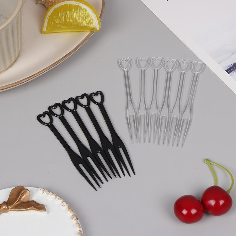 Product Introduction of 100pcs/bag Fruit Fork Mini Clear Plastic Forks Home Dining Food Cake Fruit Fork 6