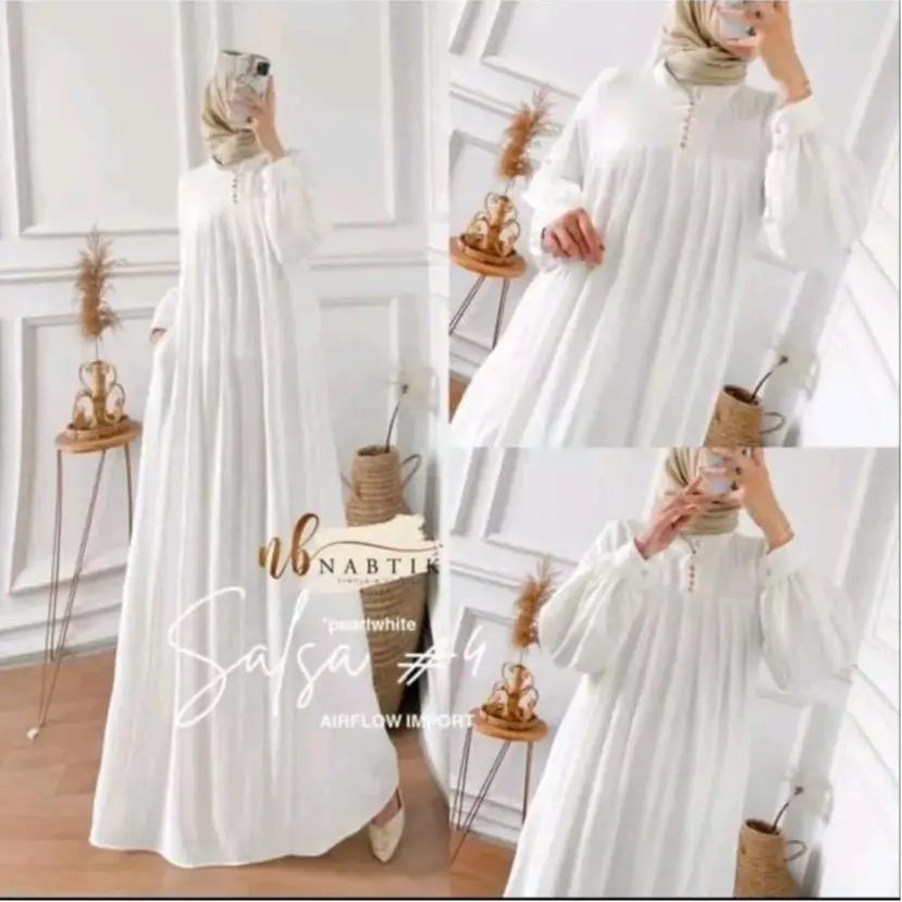 GAMIS SALSA CRINKLE AIRFLOW//GAMIS MAXY DRESS//SALSA DRESS KEKINIAN Polos Putih Hitam Polos Hitam Muslim Panjang Kondangan Kerah Maxi Wanita Dewasa Remaja Mewah Lebaran Simple Pesta Sexy S