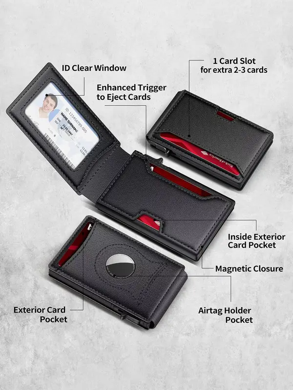 Men's Business RFID Blocking Card Holder, Casual Solid Color Card Holder, Classic Card Holder for Men, Casual Trendy Versatile High-quality Daily Wallet 5