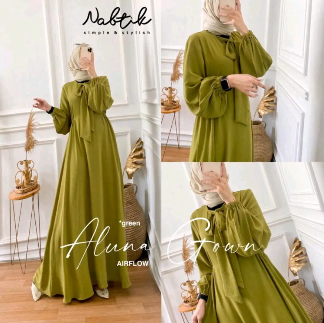 ALUNA DRESS CRINGKLE AIRFLOW Wanita Muslim Mewah