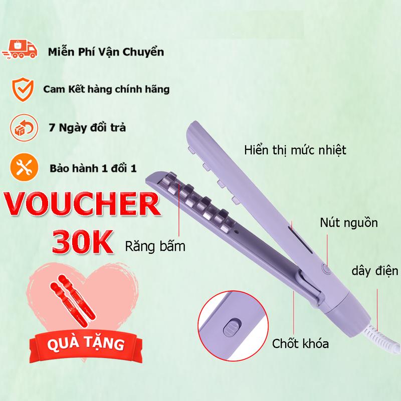 Máy Bấm Tóc Dập Phồng Chân Tóc Chân Vuông 2in1 Mềm Mượt Không Gãy Tóc