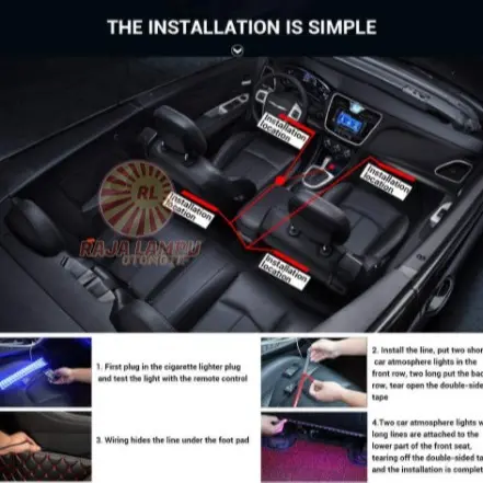 [Dapatkan Bonus] Lampu interior mobil LED dashboard + remote control sensor musik 6