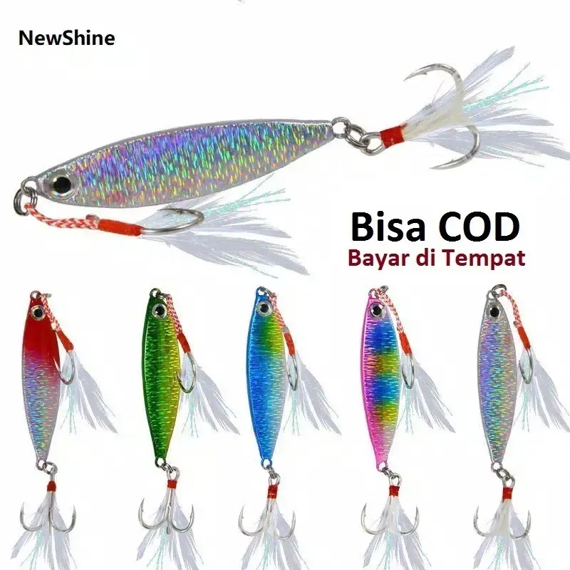 Metal Jig Berbulu 4.5cm/7gr Umpan Pancing Ikan Treble Kail Swimbait Fishing Lure 3D Eye