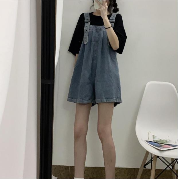 [Hàng chuẩn loại 1] Quần yếm jeans short ống rộng khóa đồng cá tính, năng động, dễ thương 6