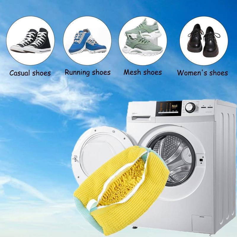 Product Introduction of Shoe Washing Bag, 1 Count/2 Counts Reusable Laundry Shoe Bag with Zipper, Shoe Washing Bag for All Shoe Types and Sizes, Laundry Care Bag 4