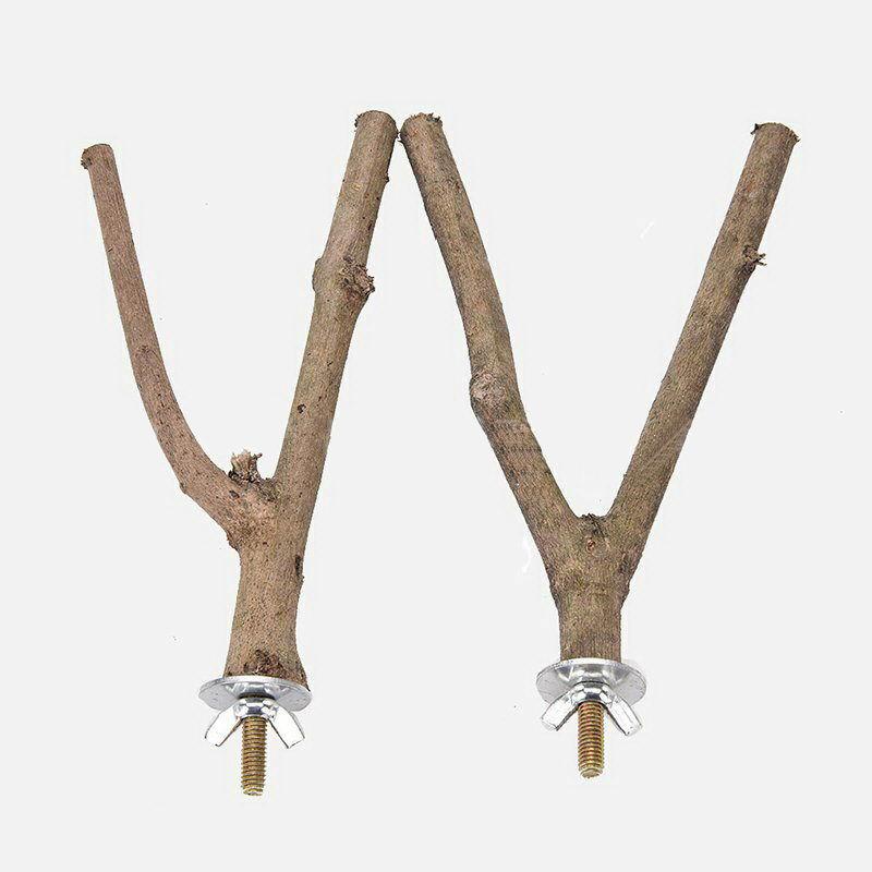 Product Introduction of Pet Parrot Raw Wood Fork Stand Rack Toy 1Pcs 15cm Branch Perches for Bird Hamster Cage Accessories Supplies Bird Playground 19