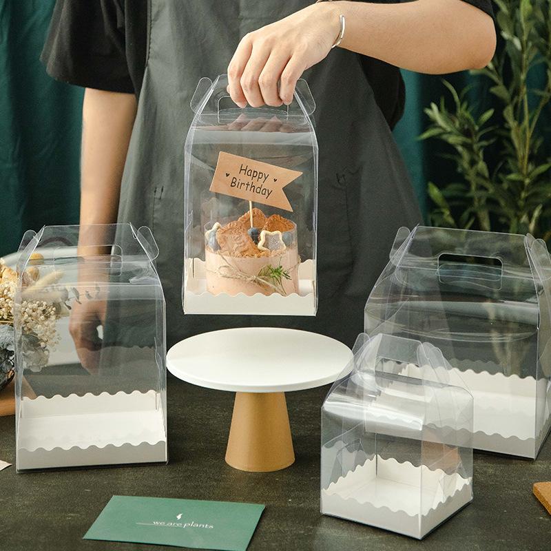Hộp nhựa Pet, Mica Trong Suốt Đựng Bánh Gato (Lót Ren) 3
