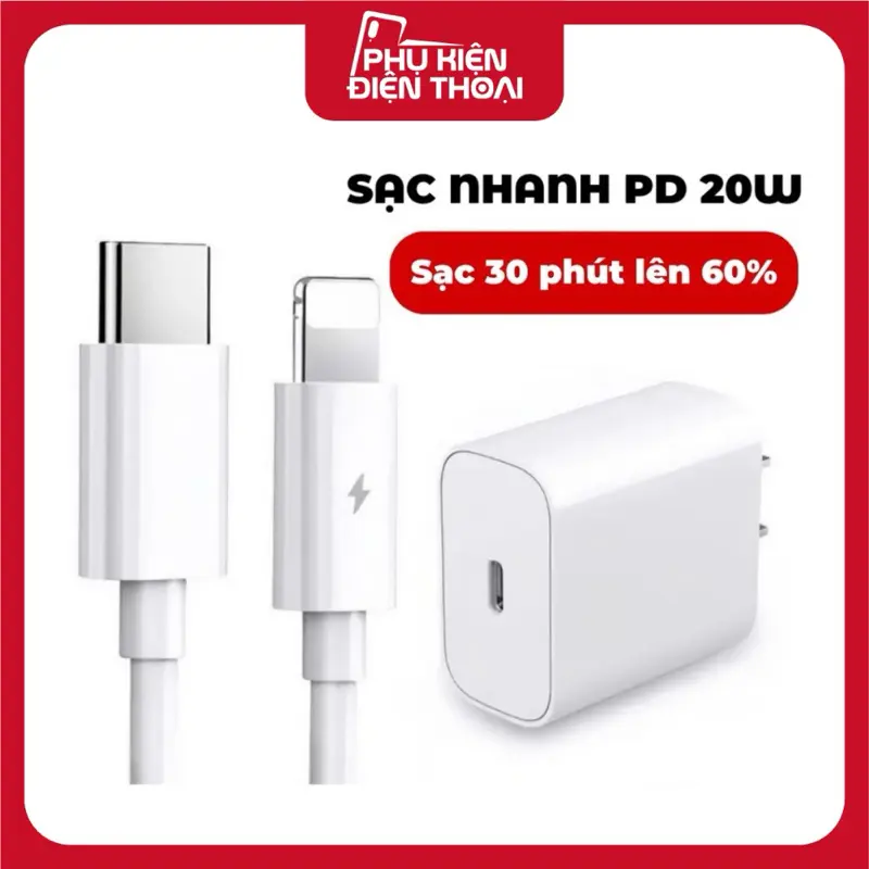 Bộ Sạc Nhanh PD 20W | Sạc Siêu Tốc 60% Trong 30 Phút | Hỗ Trợ Sạc Nhanh Các Dòng Máy từ ip 5,6 - 14 Prmax