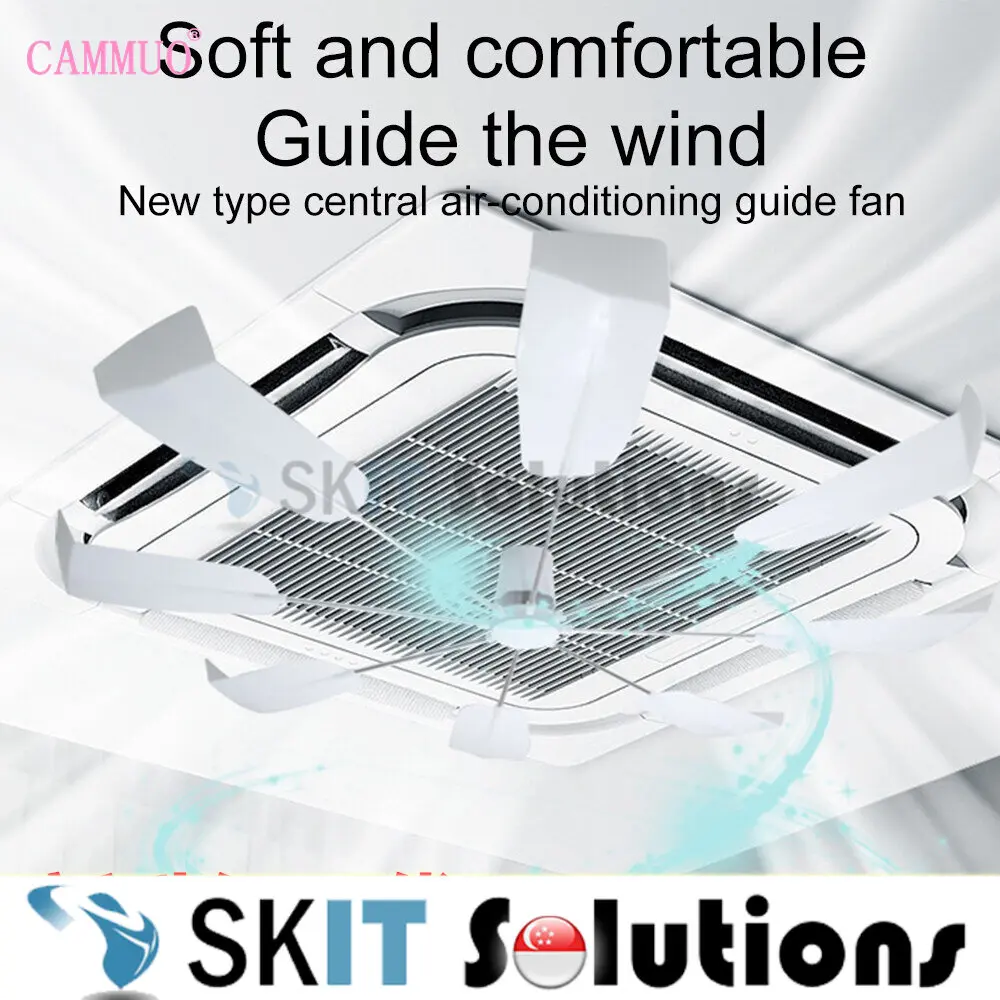 【SKIT SG】New Upgrade Air Conditioning Wind Deflector Anti Direct Bubbles Windscreen Blowing Screen for Bedroom Office Hot and Cold Air Cassette Type Air Conditioner Ceiling Suspended Central Deflector Air Conditioner Air Vent Deflector AC Guide Fan