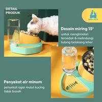 Gambar ONLY PETS Tempat Makan Minum Bentuk Kucing Ikan + Slow Feeder 3 in 1 - Biru dari Only Pets Kota Administrasi Jakarta Pusat 3 Tokopedia