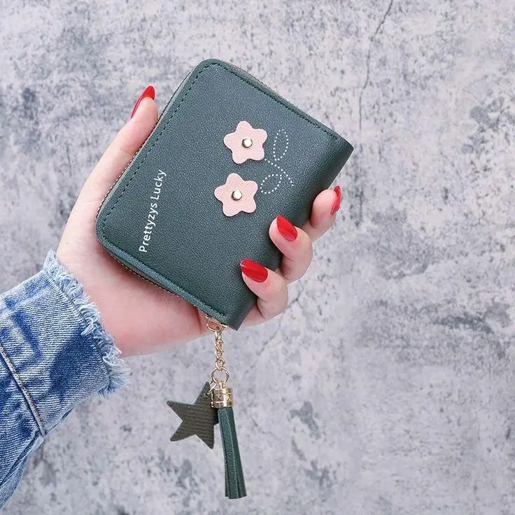 Dompet Mini Motif Bunga Matahari Lucky Mini Fasion Simpel Desain Mini Bunga Matahari Kartu Wanita 4