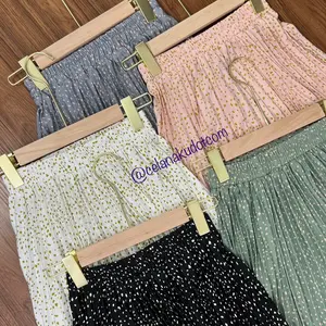 Rok Plisket Premium Wanita Best Seller Motif Rintik Bahan Stretch ada Jumbo dan Midi 7/8