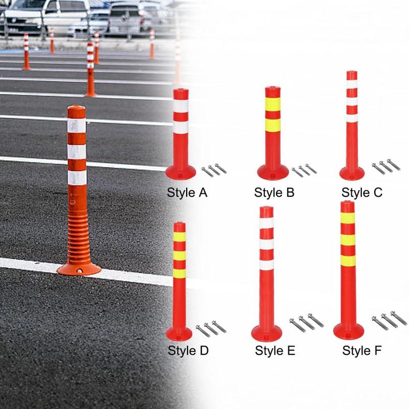 Reflective Pipe Warning Post Parking Barrier Pole Safe Bollard Post for Industrial Storefront Sidewalks Traffic Area Hotels 2