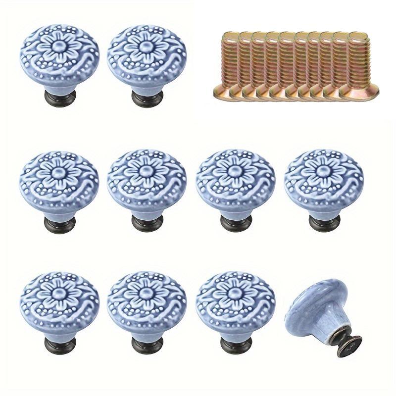 Product Introduction of Ceramic Door Knob with Screw, Vintage Type Cabinet Drawer Handle with Screw, Home Decor Door Hardware for Dressing Table Bathroom 0