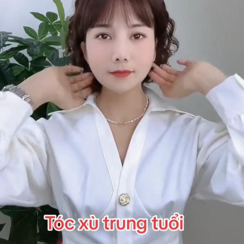 tóc nguyên đầu xù ngang vai.kèm lưới trùm tóc 3