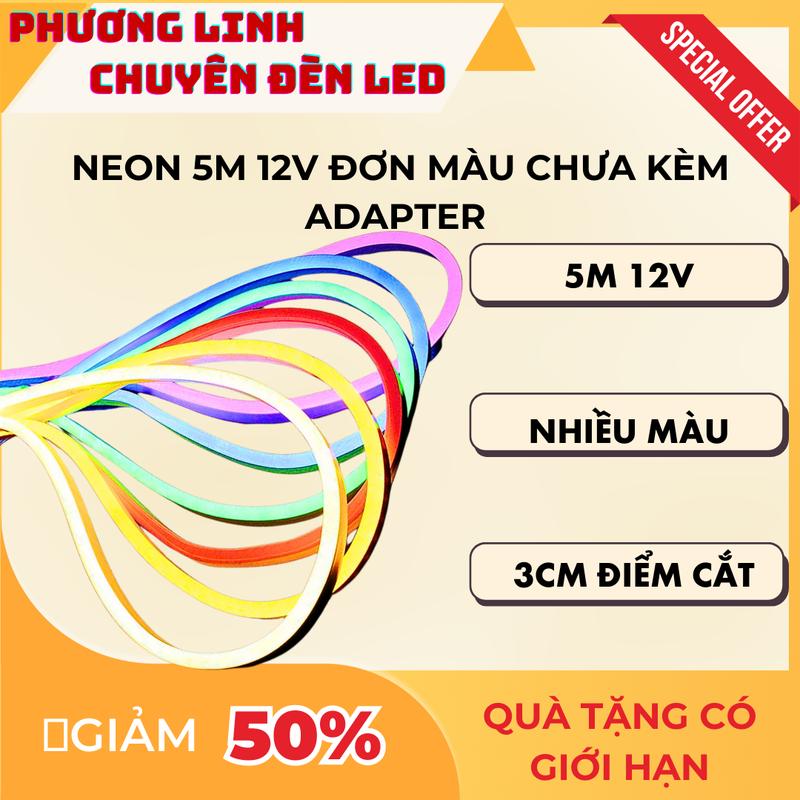CUỘN 5 MÉT ĐÈN LED NEON 12V DÙNG UỐN HÌNH UỐN CHỮ CHƯA BAO GỒM NGUỒN CHUYỂN ĐỔI