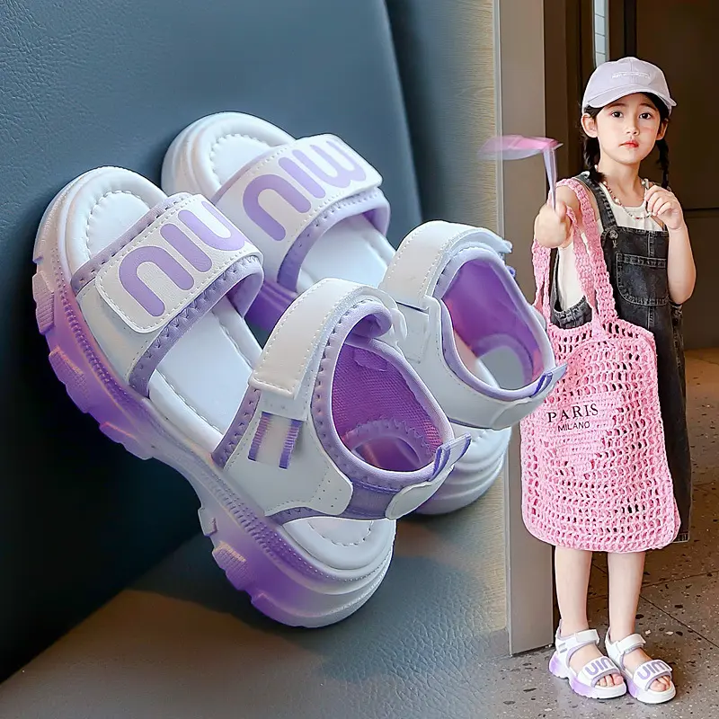 Dép sandal bé gái hàn quốc dép quai hậu đi học cho bé từ 3 đến 12 tuổi_A428