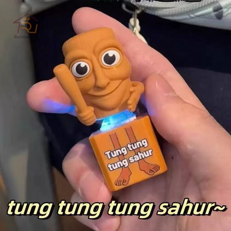 พวงกุญแจการ์ตูน พร้อมเสียงTung Tung Tung Sahur พวงกุญแจ สร้างสรรค์พวงกุญแจ ของเล่นคลายเครียด