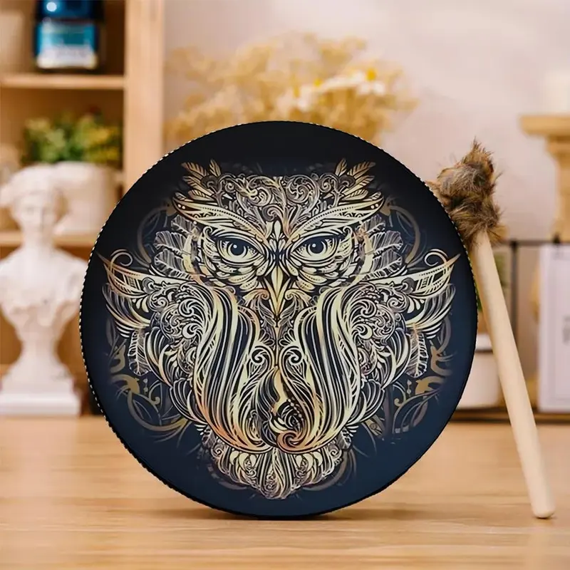 Hand Drum with Drum Stick, Sound Healer Shaman Drum for Spiritual Music, Reflection Meditation, Musical Instrument for Home & School 3