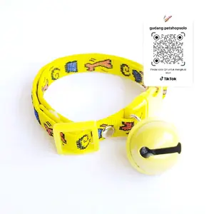 Kalung kucing premium motif tulang lonceng uffo 22mm